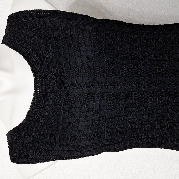 Chicos Black Whimsigoth Witchy Crochet Sleeveless Sheath Maxi Dress Size XL - Picture 3 of 15